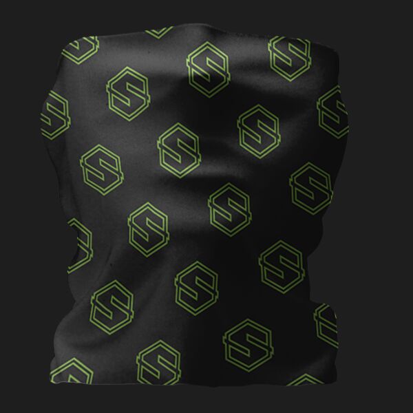 Single Layer Standard Neck Gaiter - Style 6 - Black/Lime Thumbnail