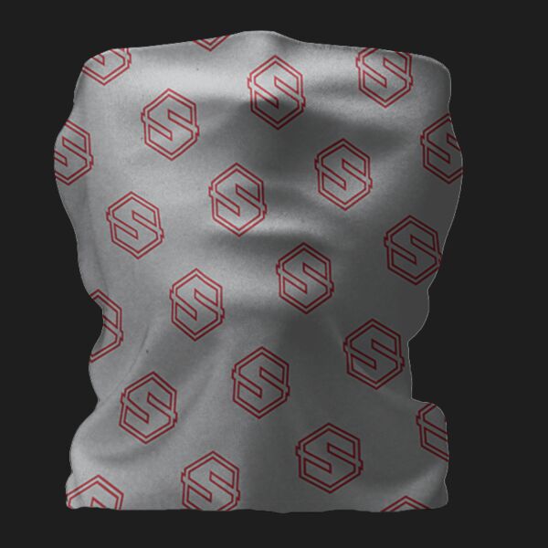 Single Layer Standard Neck Gaiter - Style 7 - Gray/Red Thumbnail