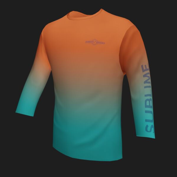 Performance Long Sleeve Shirt - Faded - Orange/Teal Thumbnail