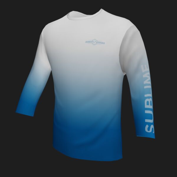 Performance Long Sleeve Shirt - Faded - White/Electric Blue Thumbnail