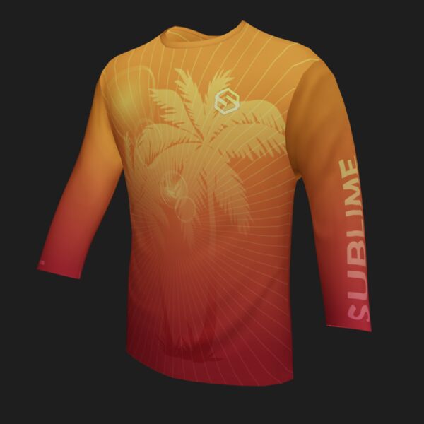 Performance Long Sleeve Shirt - Tropical - Orange/Red Thumbnail