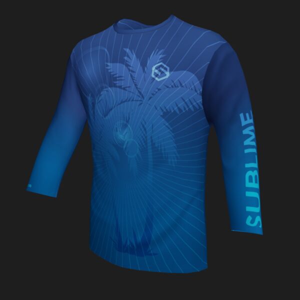 Performance Long Sleeve Shirt - Tropical - Royal Blue/Electric Blue Thumbnail