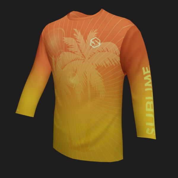 Performance Long Sleeve Shirt - Tropical - Orange/Gold Thumbnail