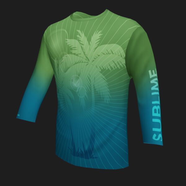Performance Long Sleeve Shirt - Tropical - Sea Green/Aqua Thumbnail