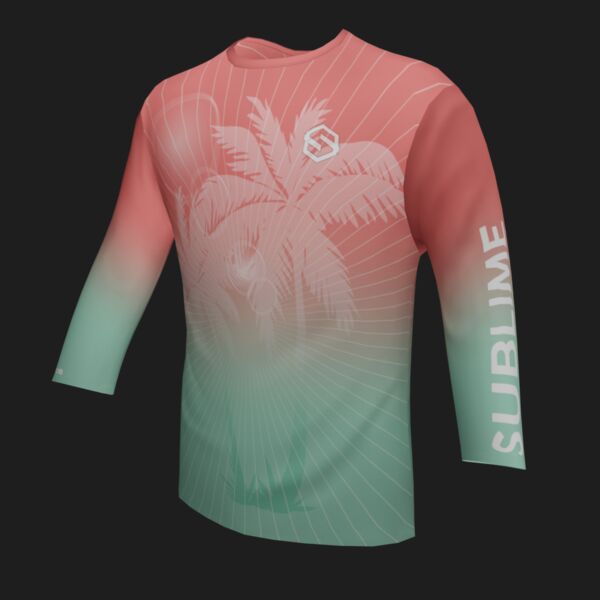 Performance Long Sleeve Shirt - Tropical - Coral/Seafoam Thumbnail